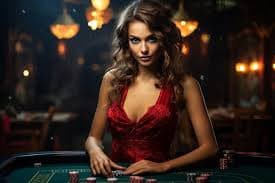 Tampilan layar permainan No Commission Baccarat menunjukkan kartu dan skor